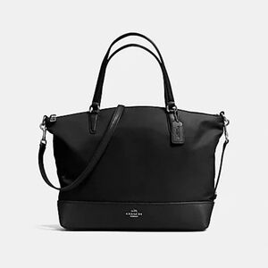 Coach Lenox Satchel in Black Nylon and Leather Bag Purse Tote